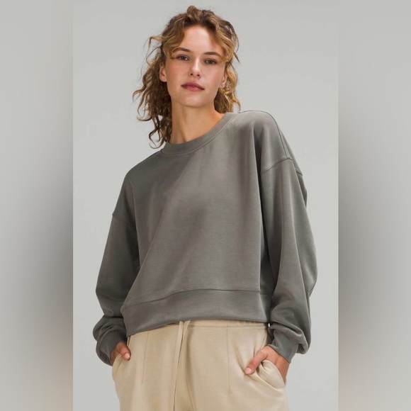 lululemon athletica Sweaters - Lululemon Perfectly Oversized Cropped Crew Softstreme
Grey Sage Size 4 Casual